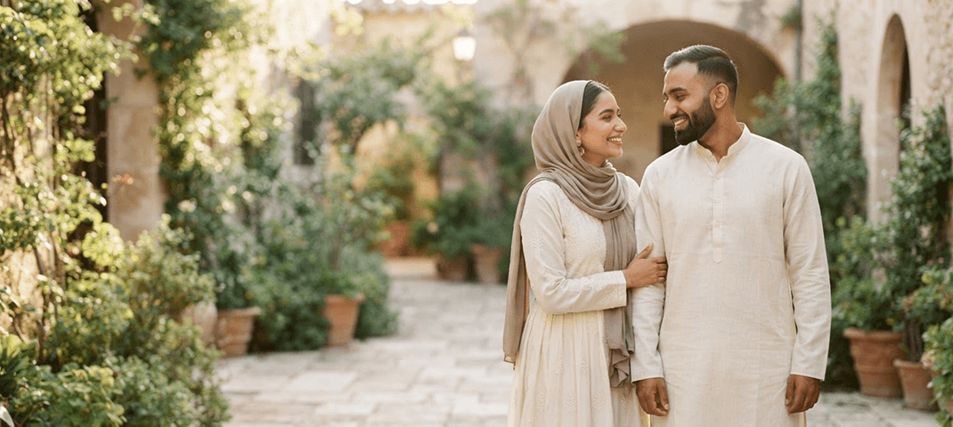 A couple sharing a meaningful beginning